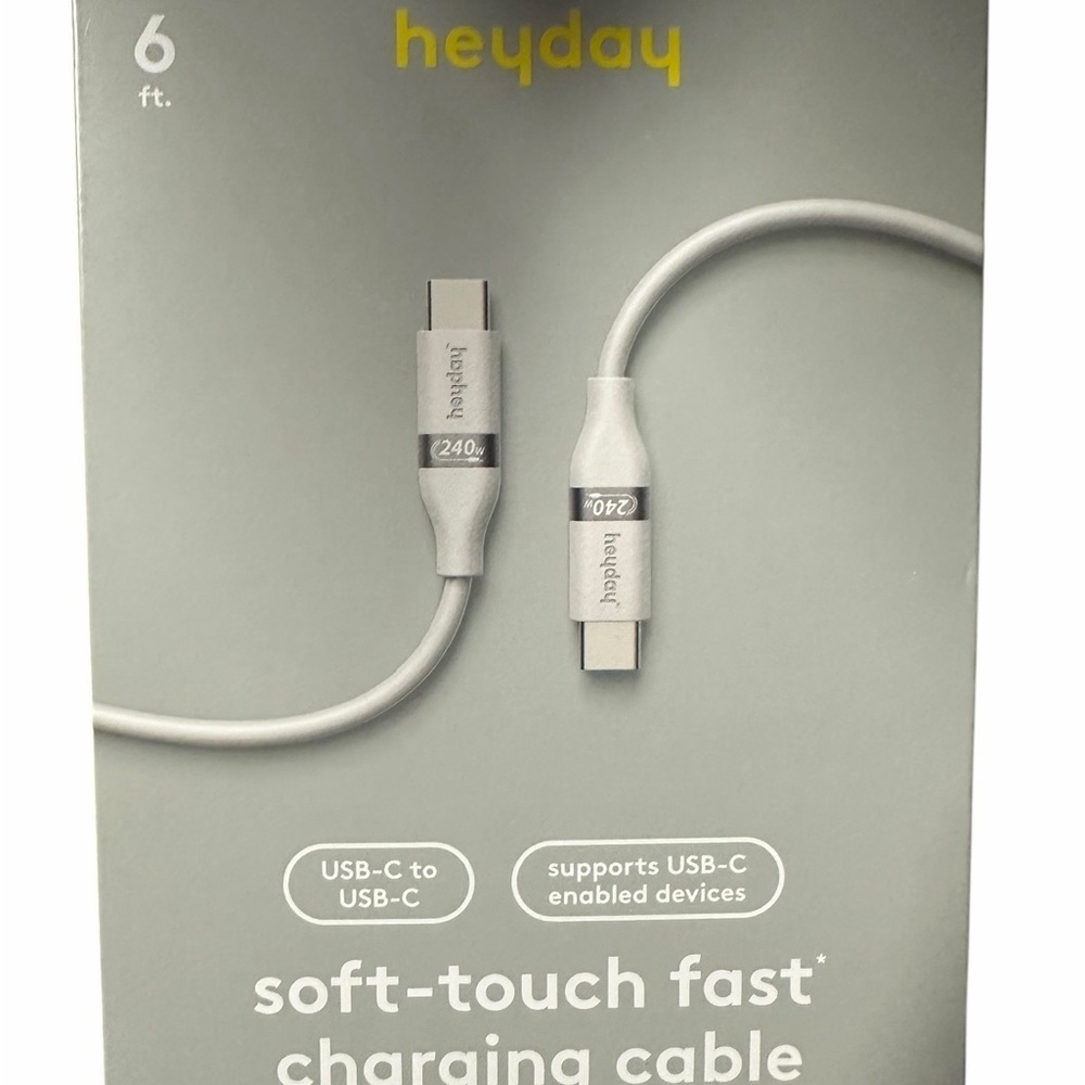 Heyday Gray USB-C to USB-C Charging Cable